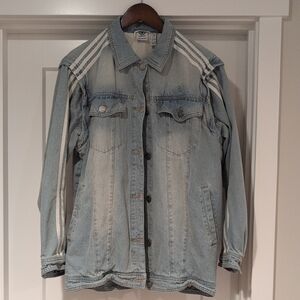 Women's Adidas Denim Jacket with Stripes